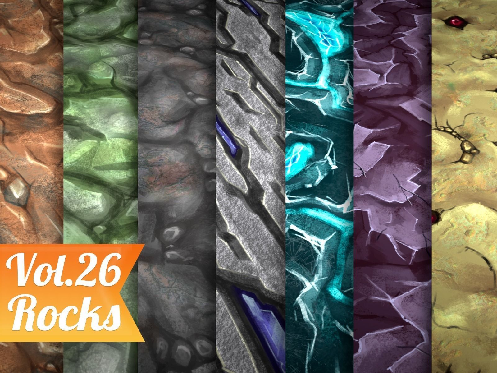 Stylized Rock Vol 26 - Hand Painted Texture Pack Texture_9