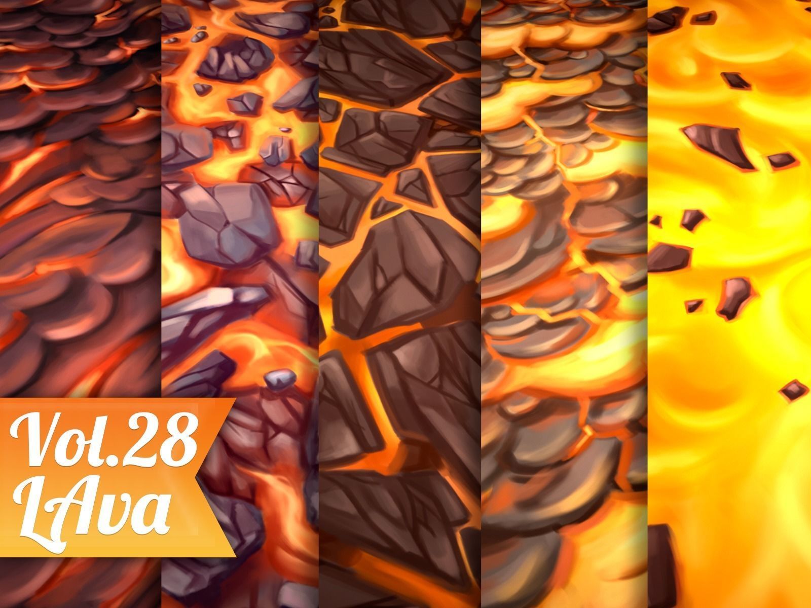 Stylized Lava Vol 28 - Hand Painted Texture Texture_8