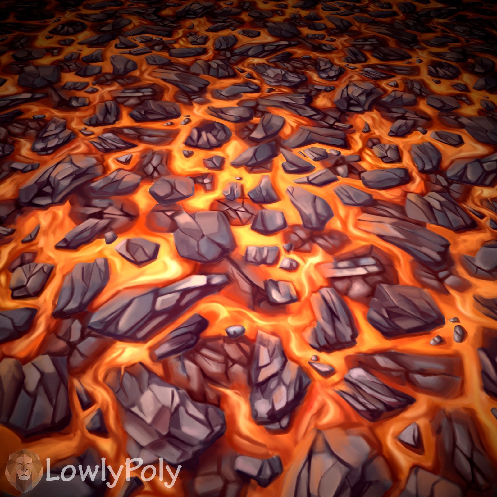 Stylized Lava Vol 28 - Hand Painted Texture Texture_10