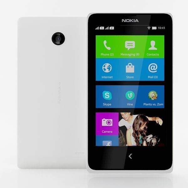 Nokia X X Plus White 3D model_2