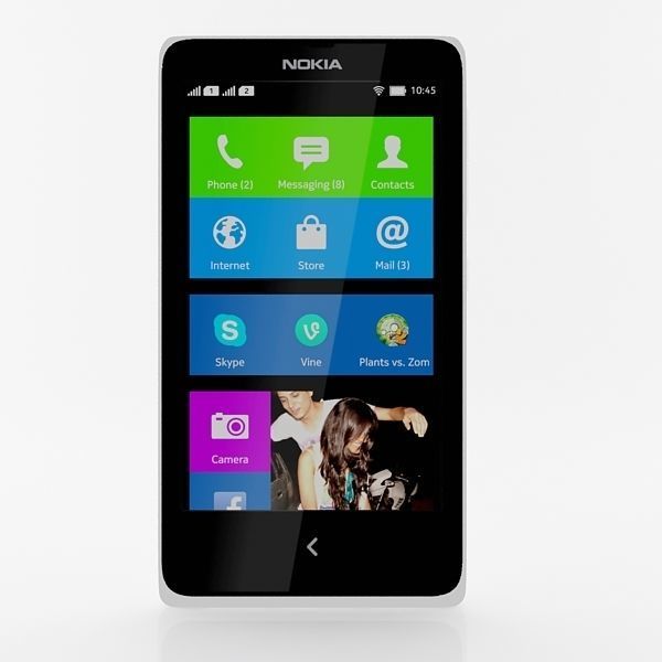 Nokia X X Plus White 3D model_4