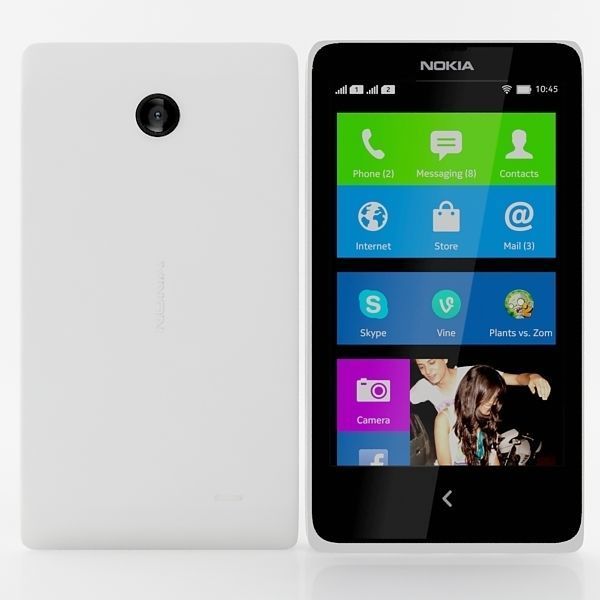 Nokia X X Plus White 3D model_1