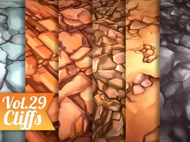 Stylized Cliffs Vol 29 - Hand Painted Texture Texture