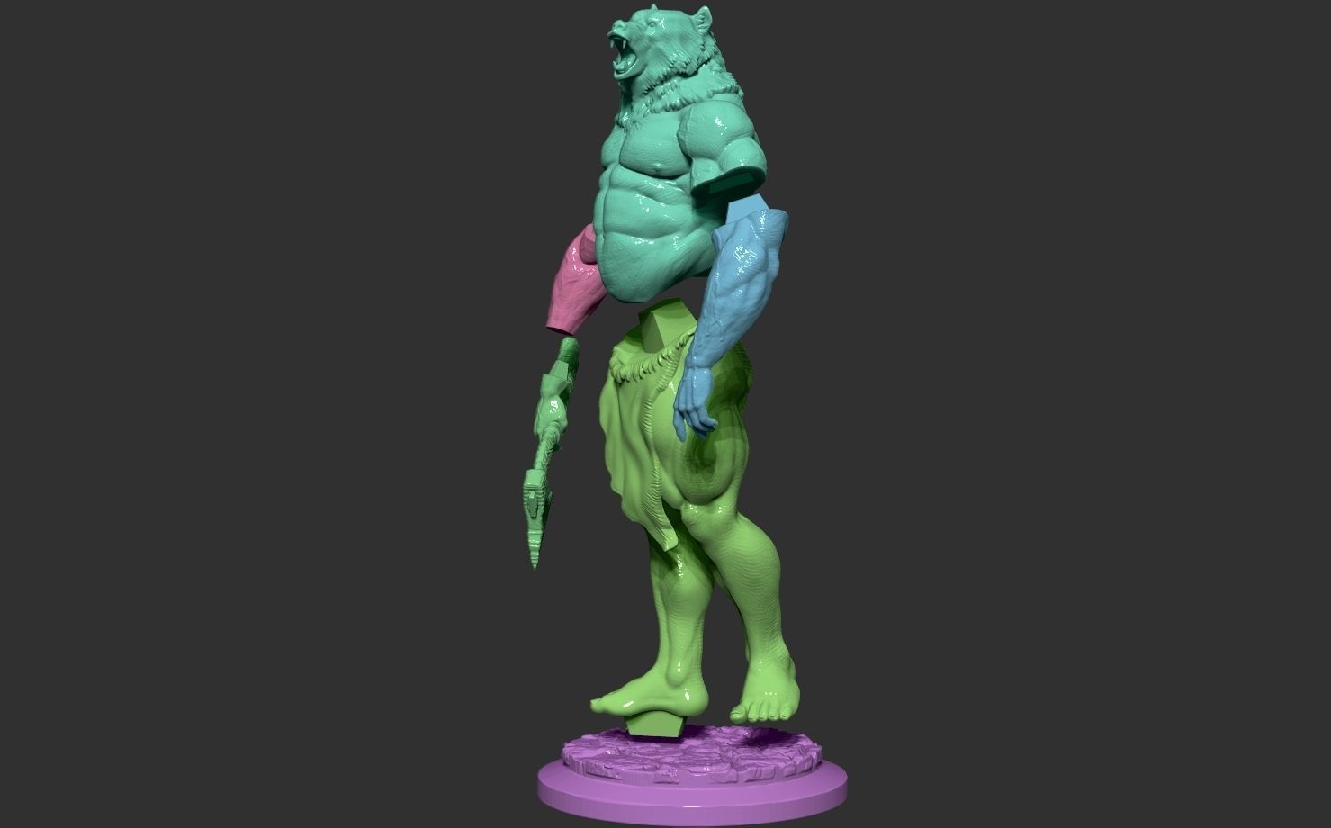 barbarian bear 3D print model_8