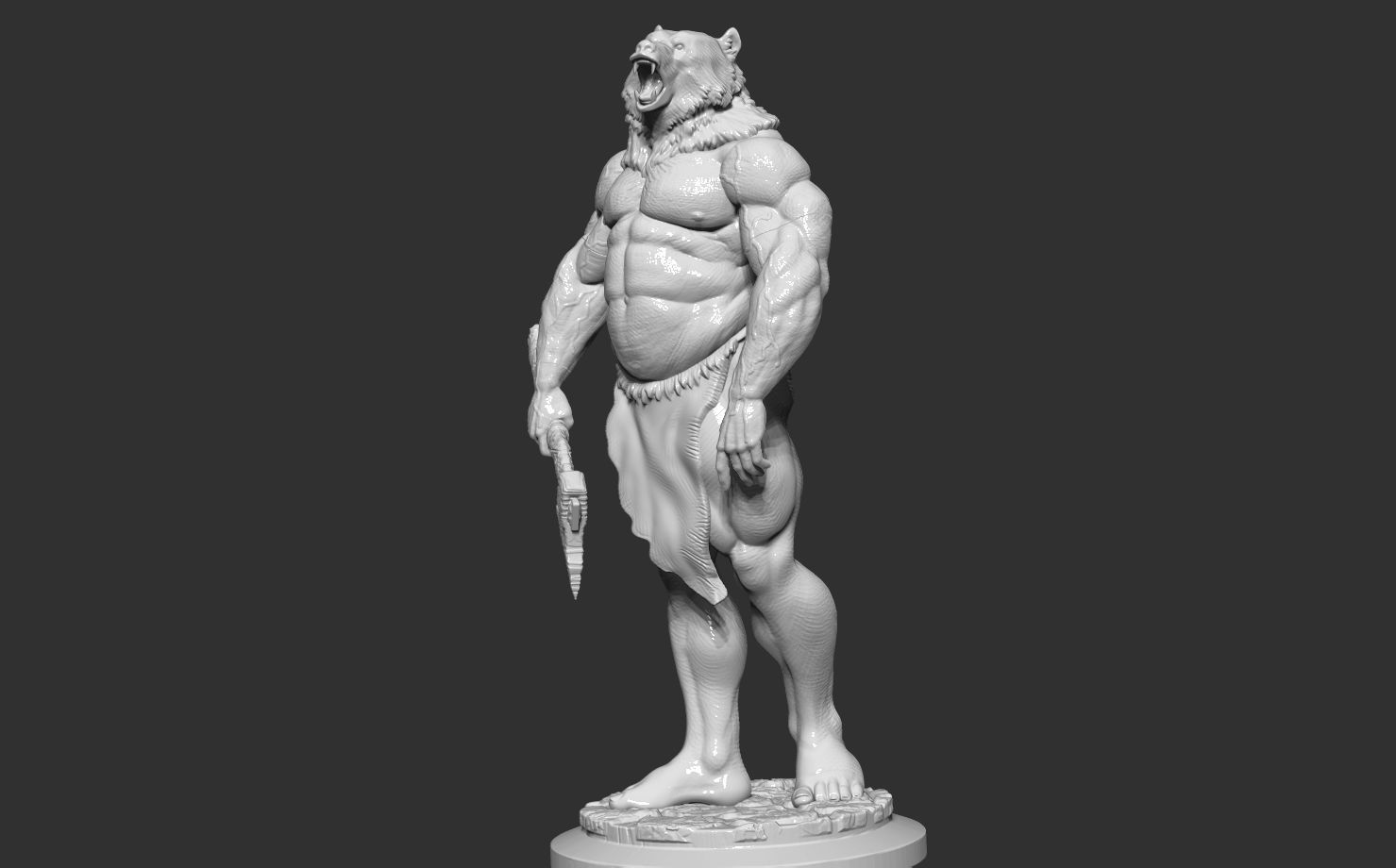 barbarian bear 3D print model_19