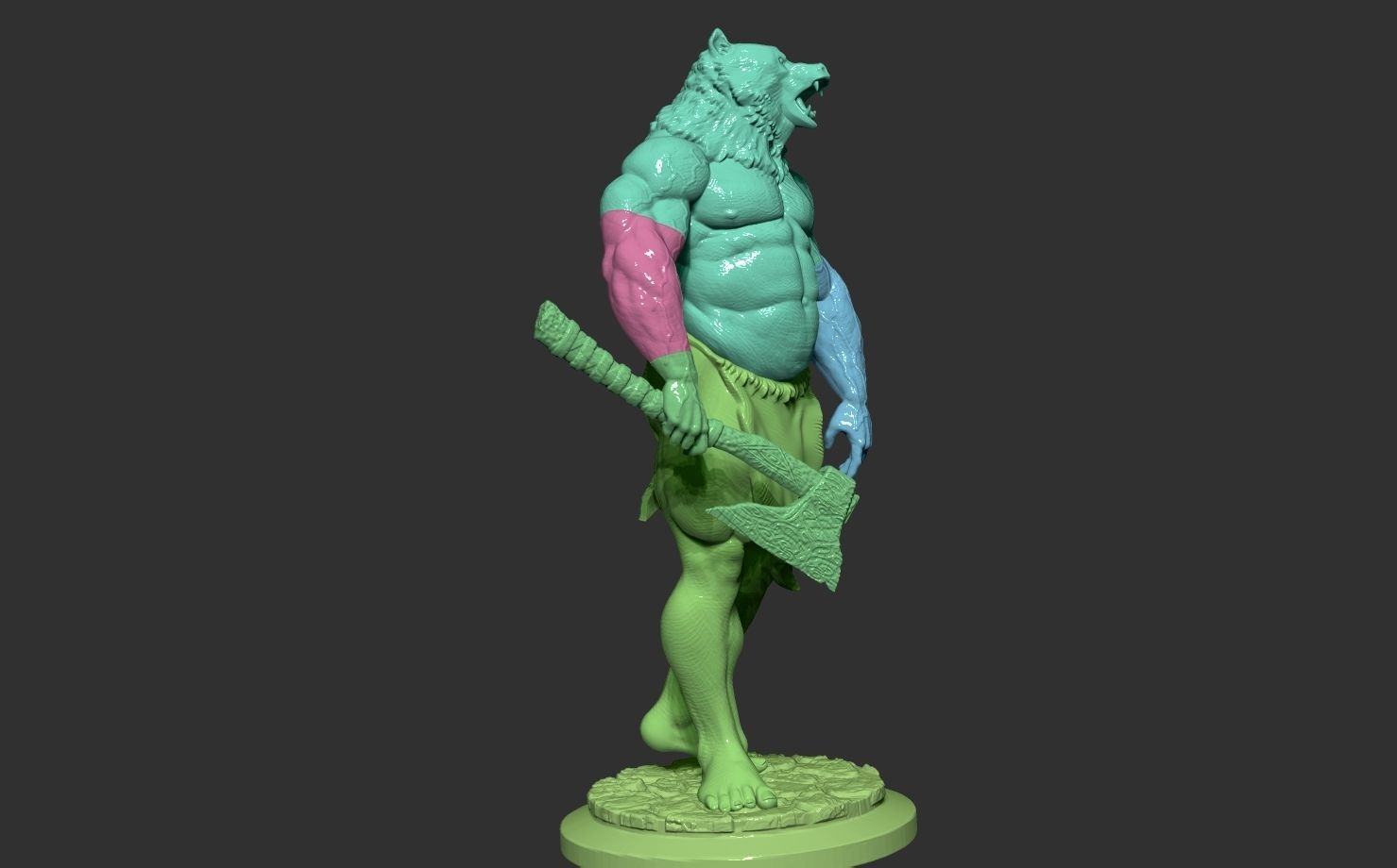 barbarian bear 3D print model_22