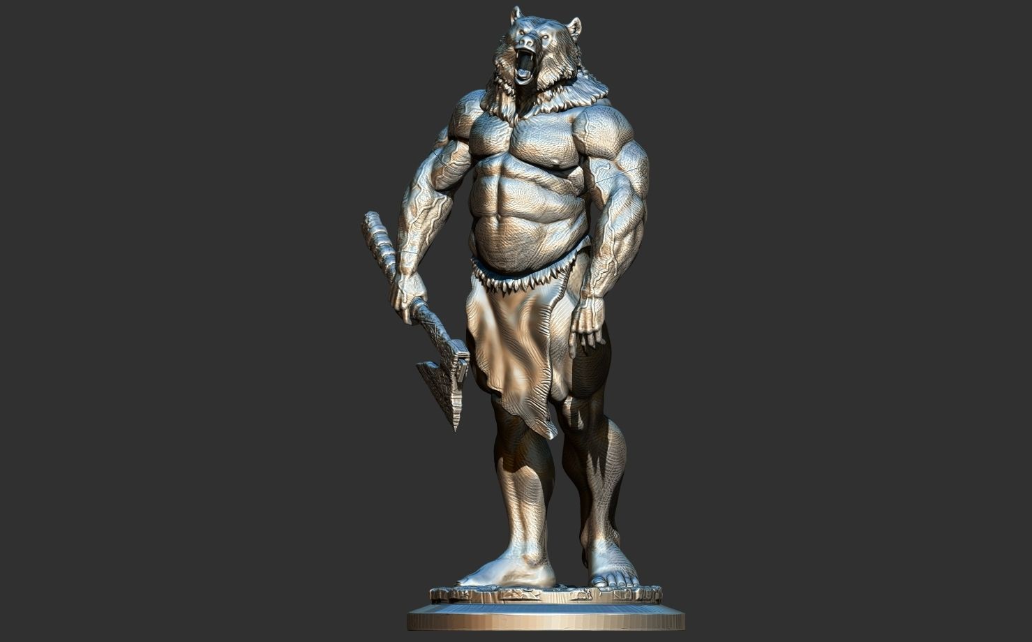 barbarian bear 3D print model_11
