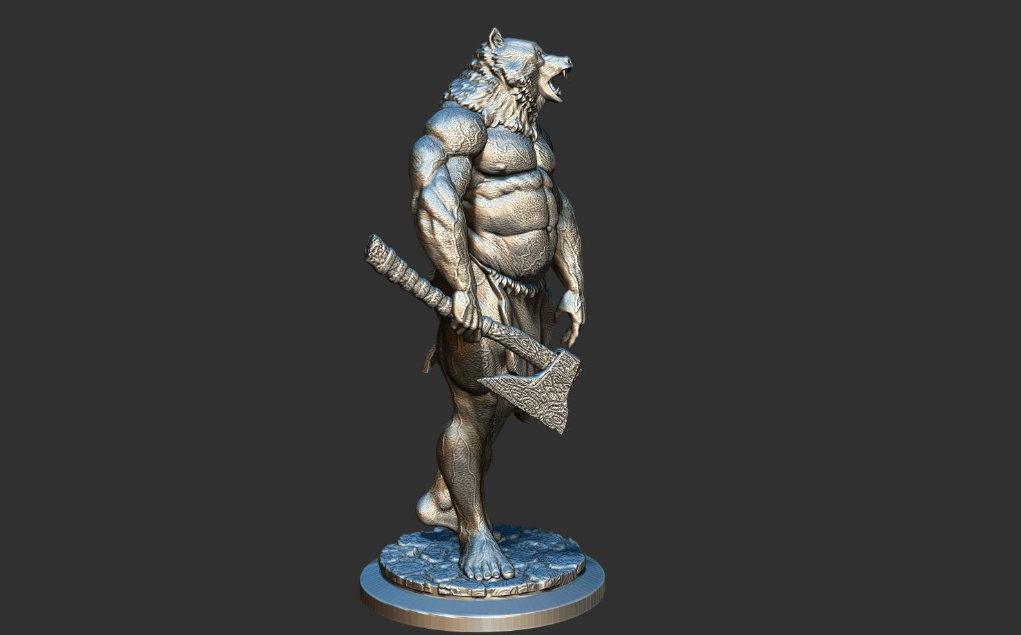 barbarian bear 3D print model_6