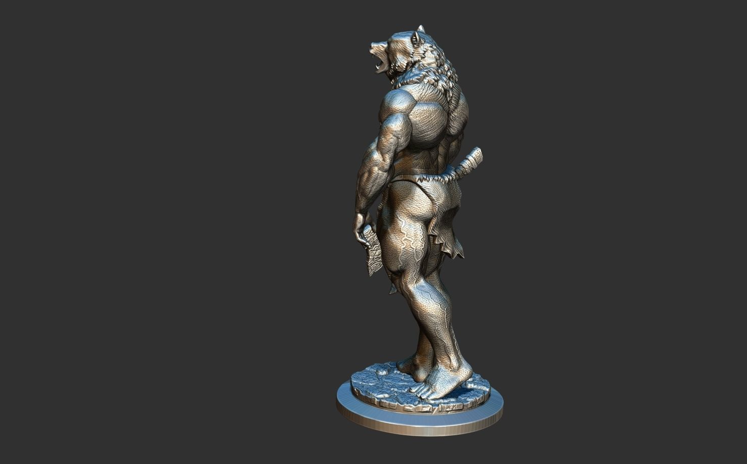 barbarian bear 3D print model_7