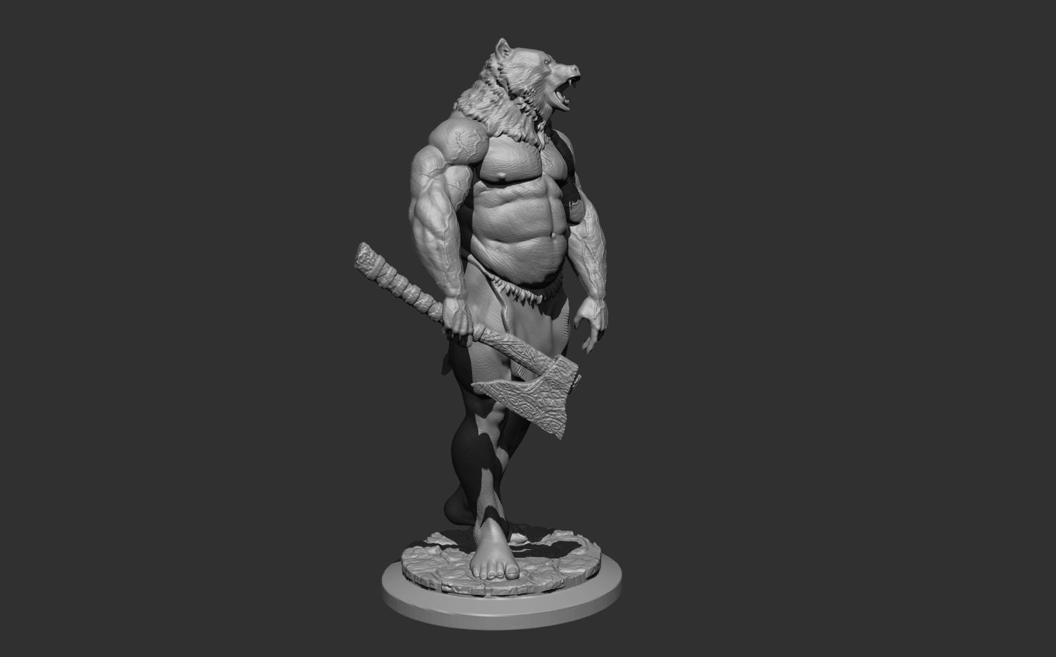 barbarian bear 3D print model_13