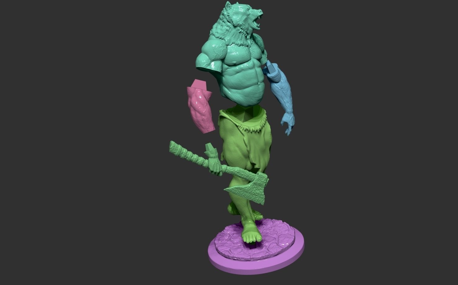 barbarian bear 3D print model_2