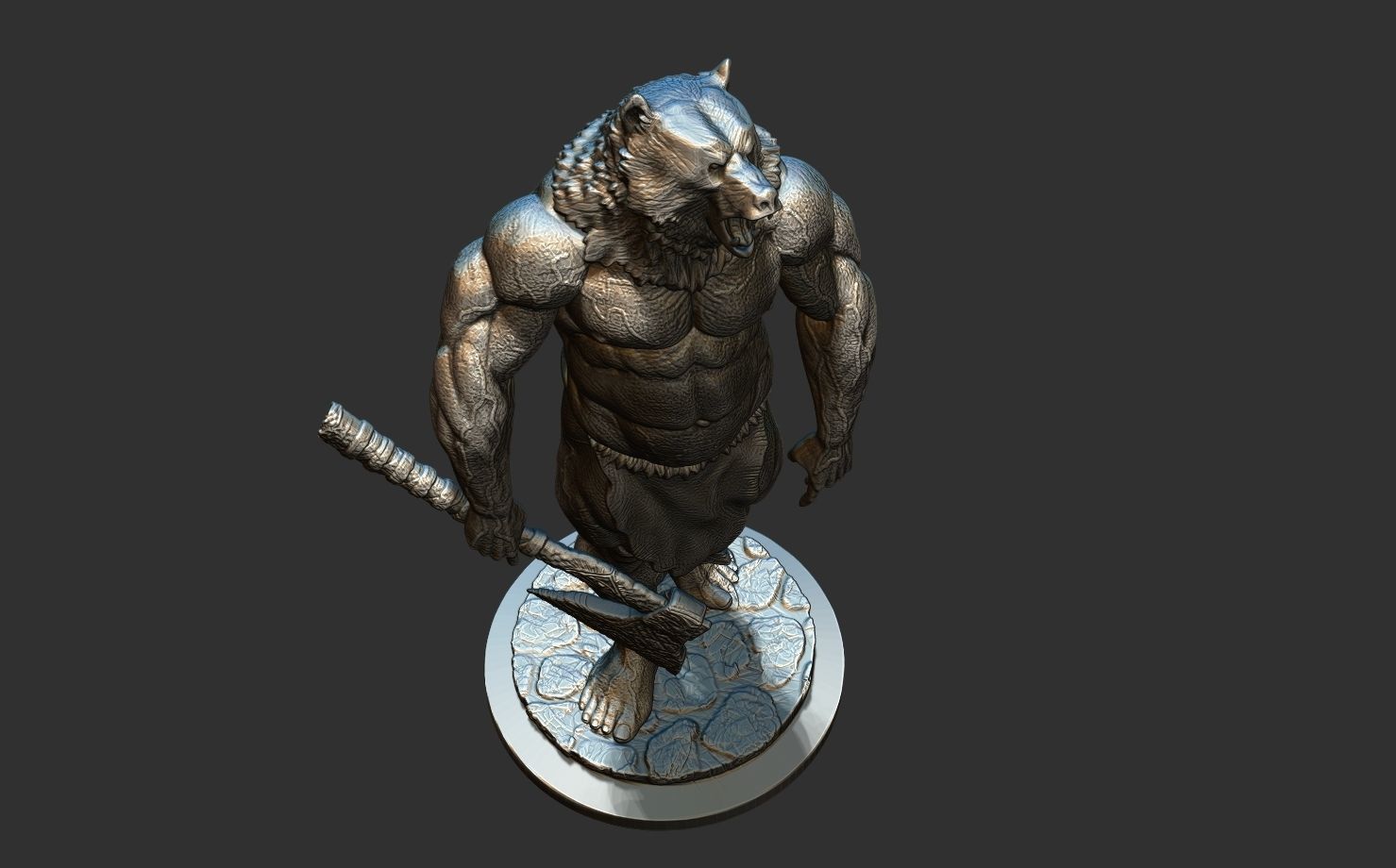 barbarian bear 3D print model_5