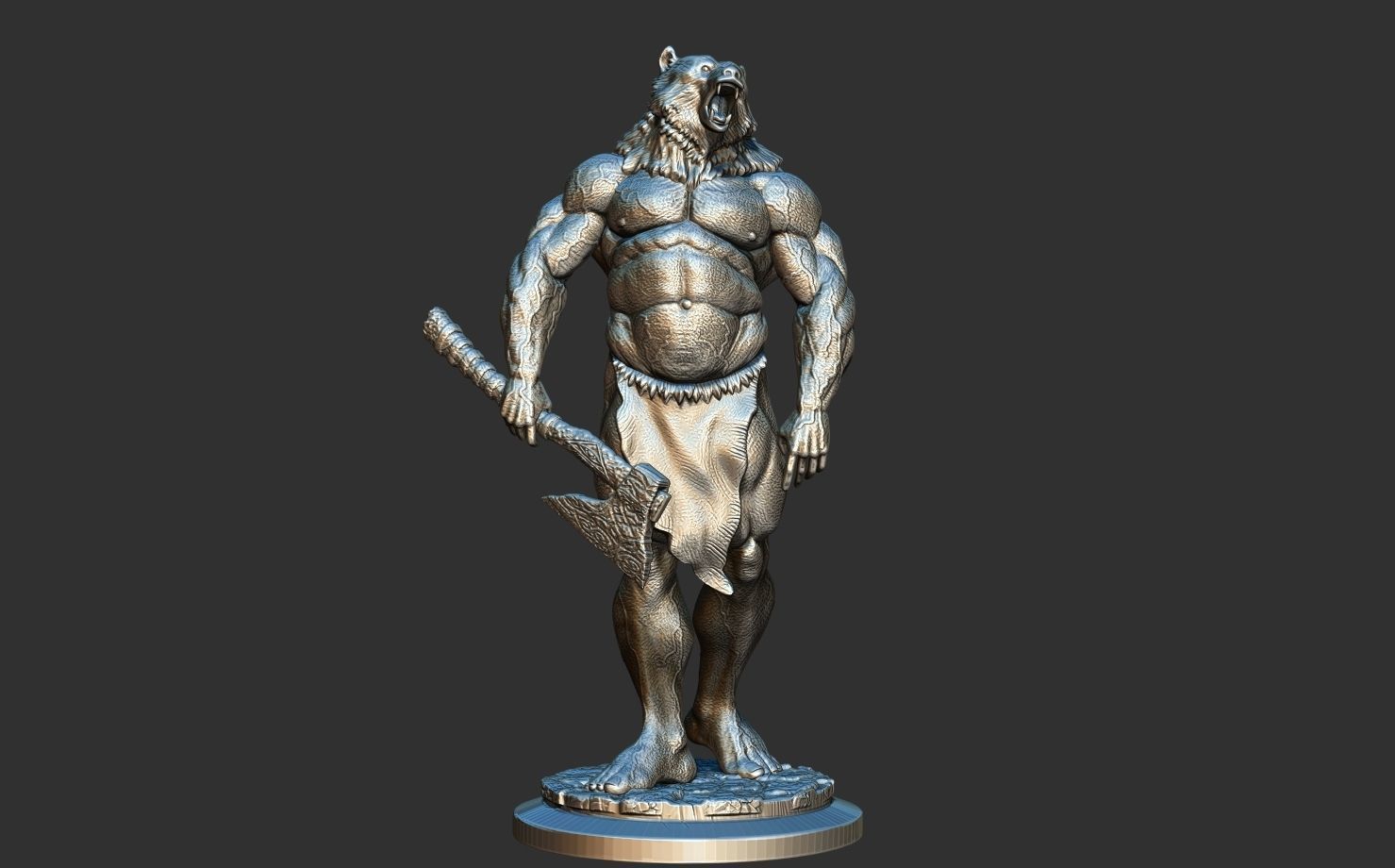 barbarian bear 3D print model_4