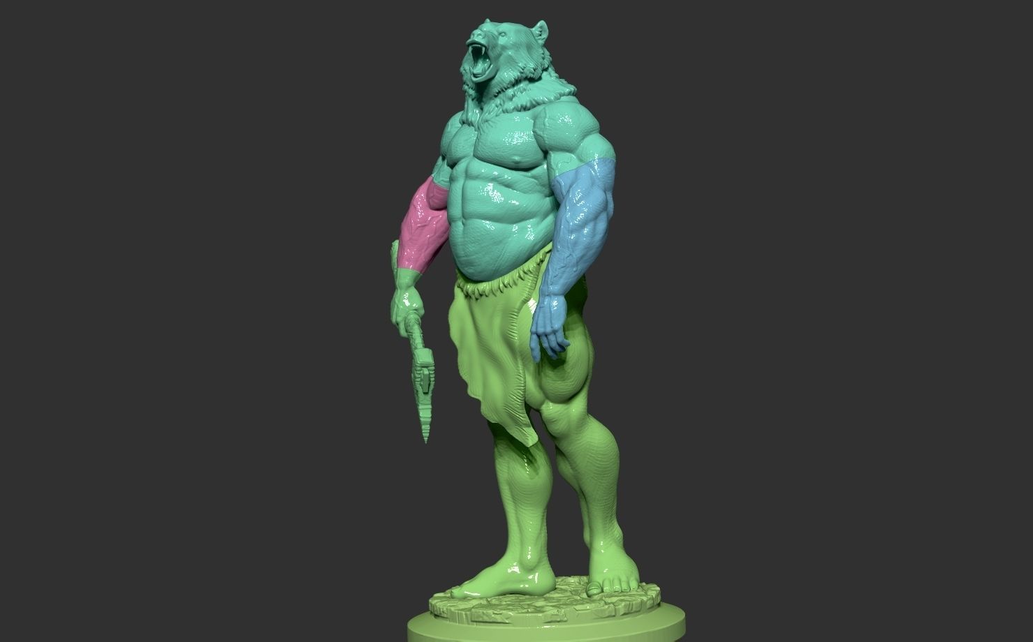 barbarian bear 3D print model_18