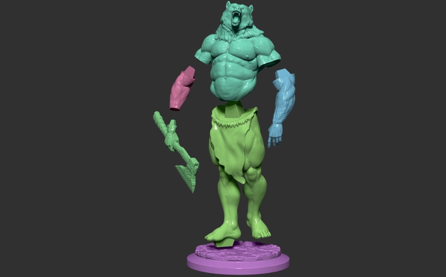 barbarian bear 3D print model_1
