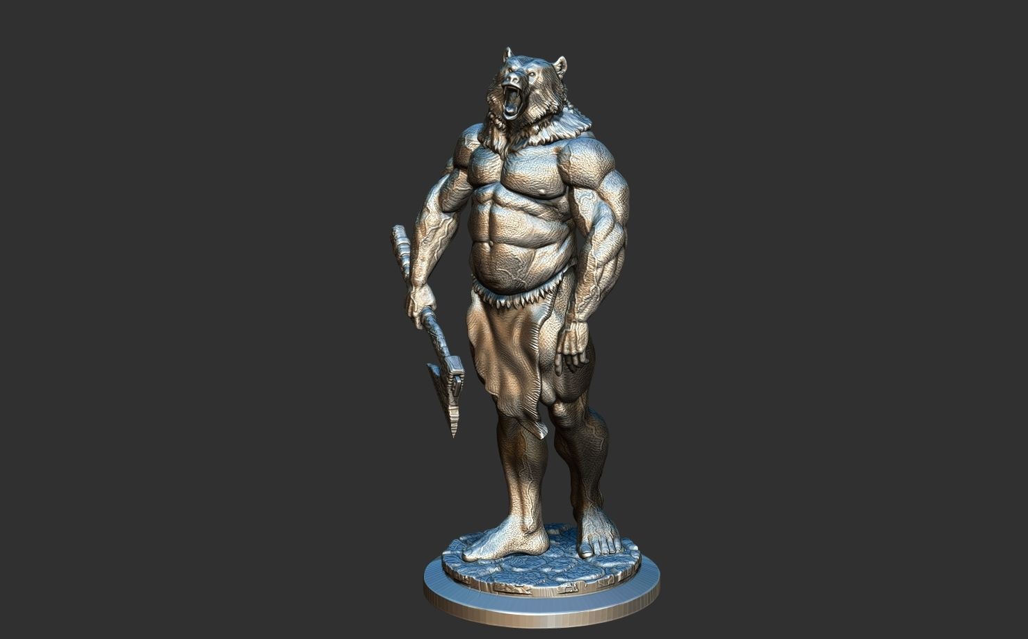 barbarian bear 3D print model_3