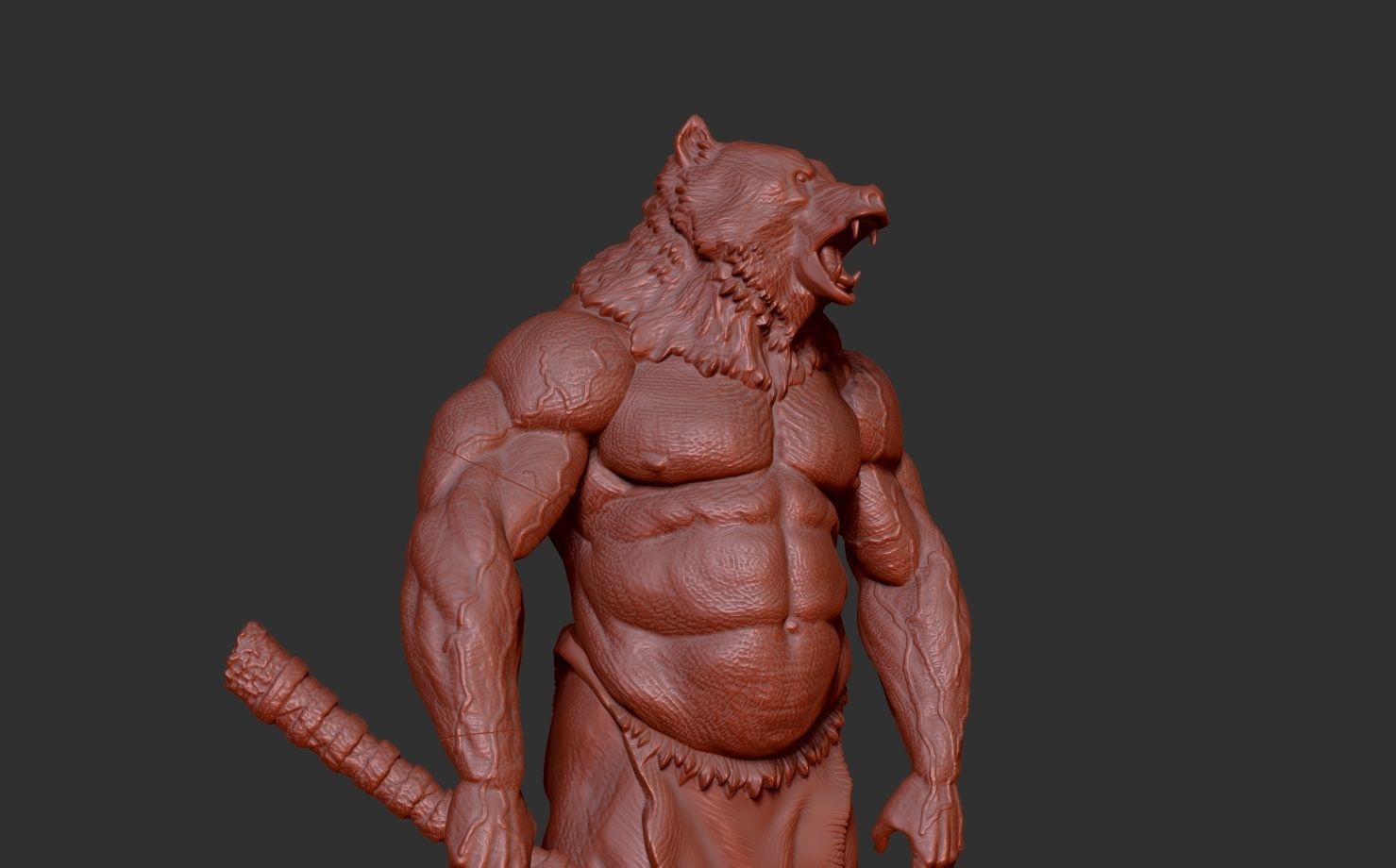 barbarian bear 3D print model_16