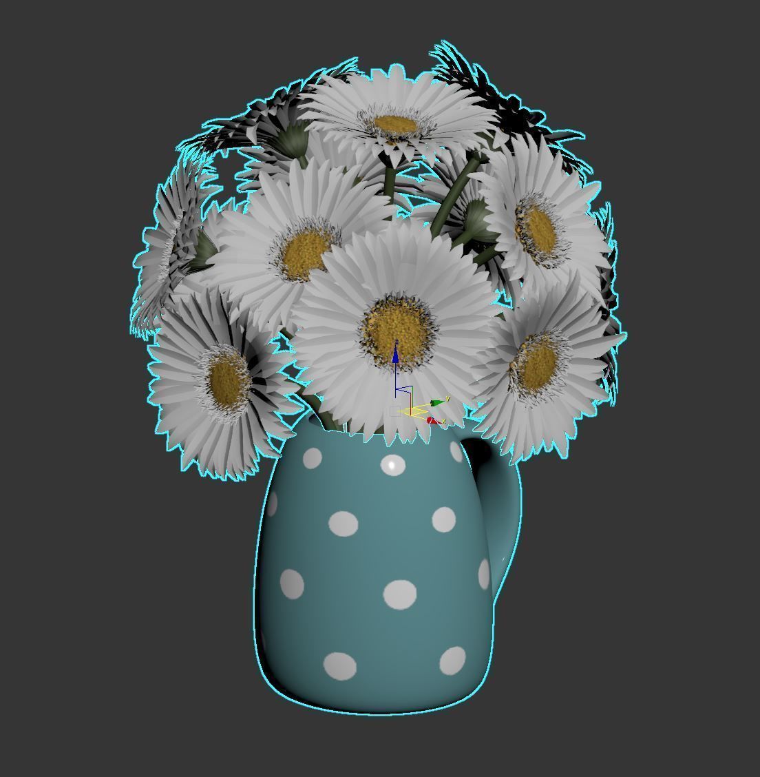 Gerbera Daisies 3D model_6