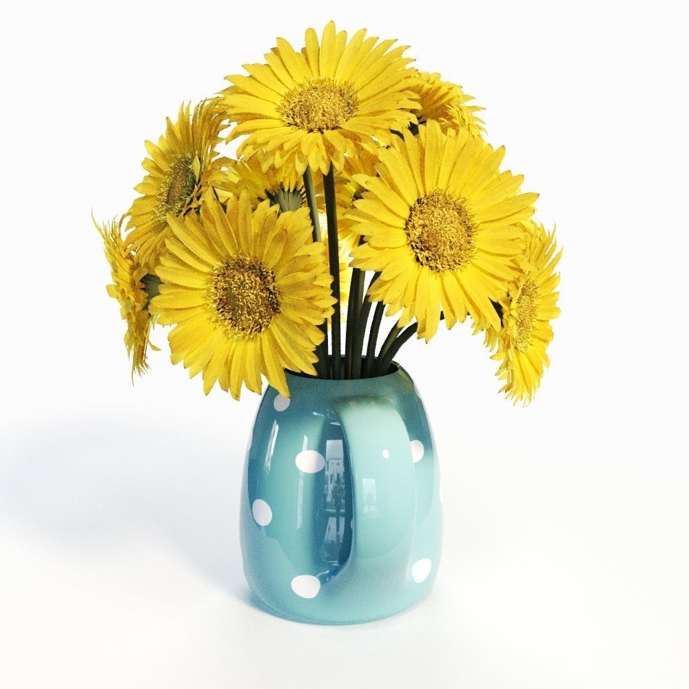 Gerbera Daisies 3D model_2