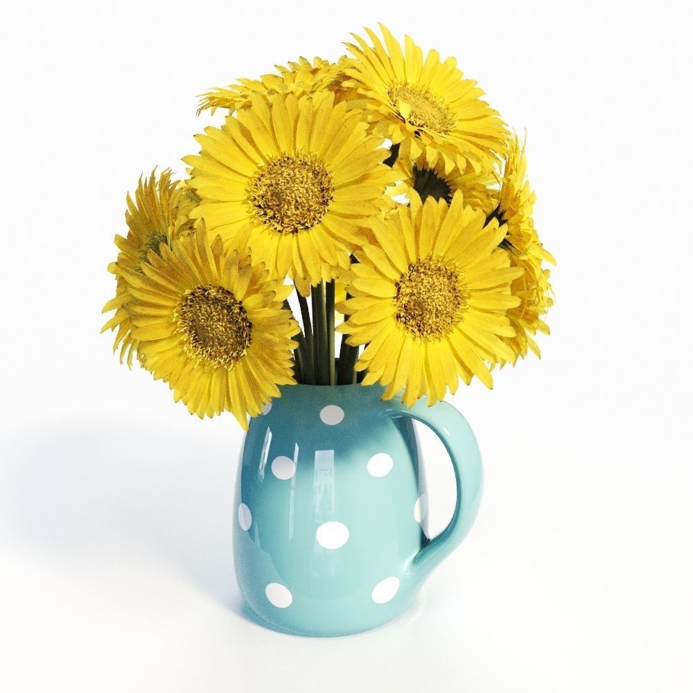Gerbera Daisies 3D model_1