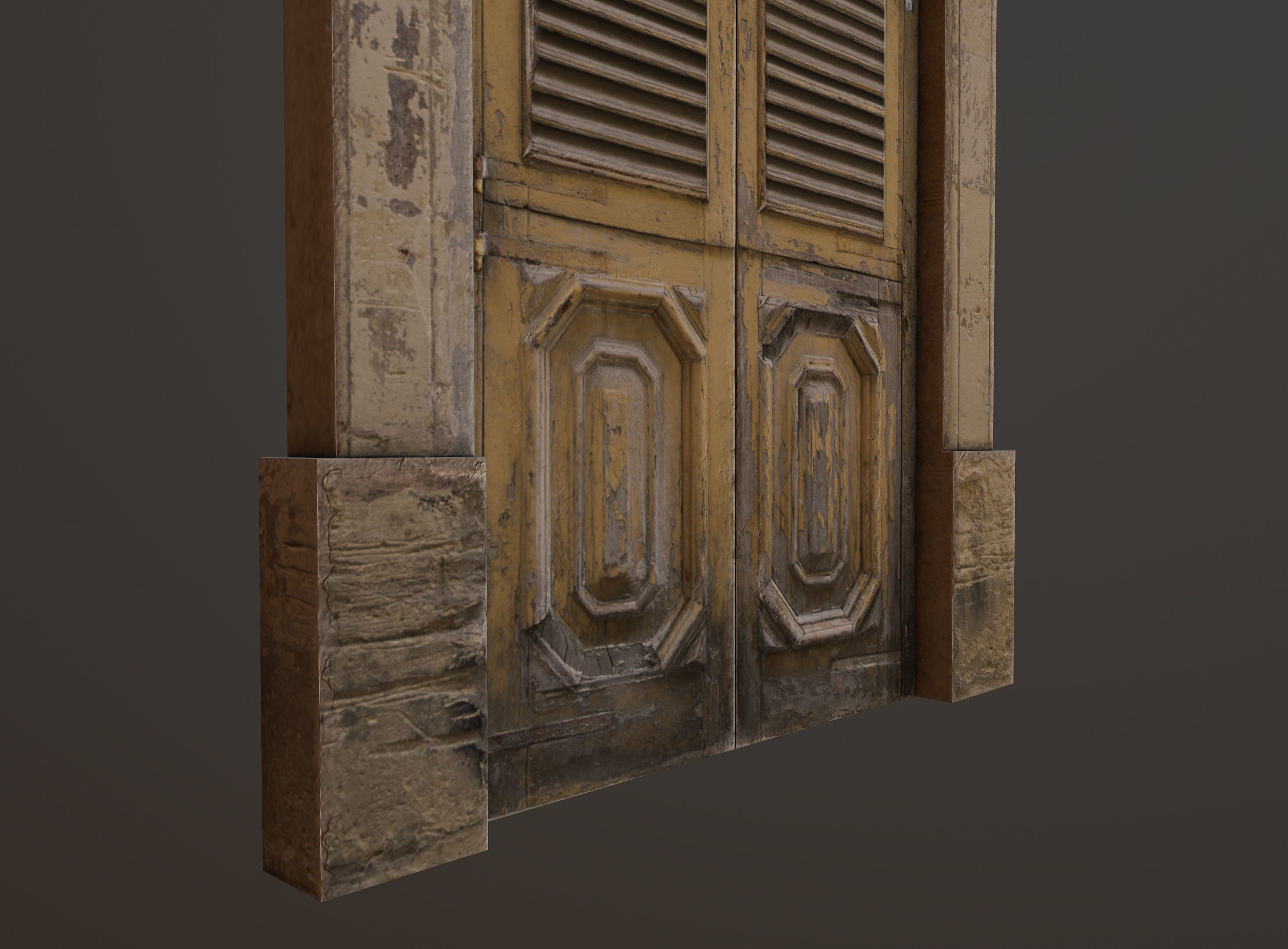 Medieval Door 1 PBR Low-poly 3D model_4