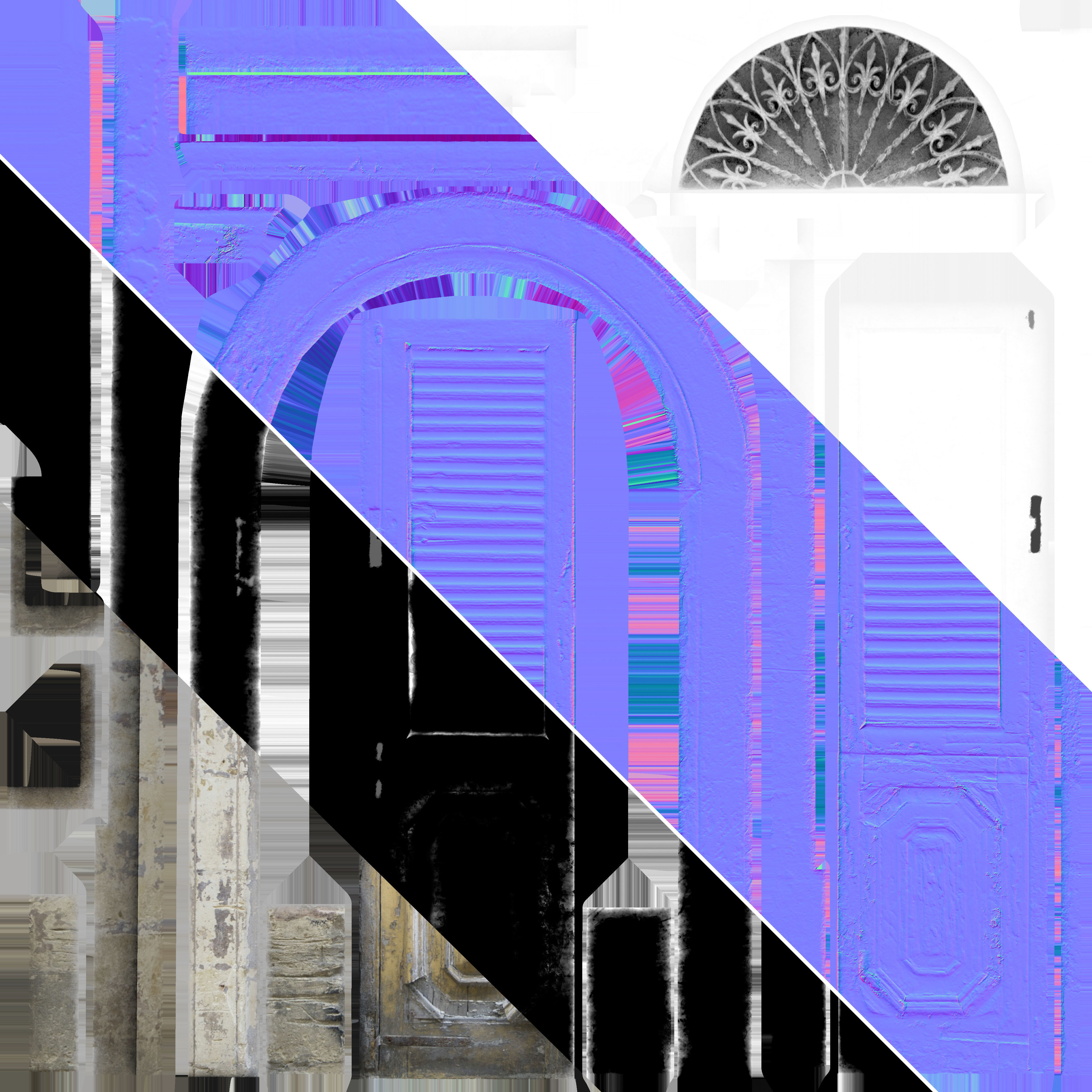 Medieval Door 1 PBR Low-poly 3D model_6