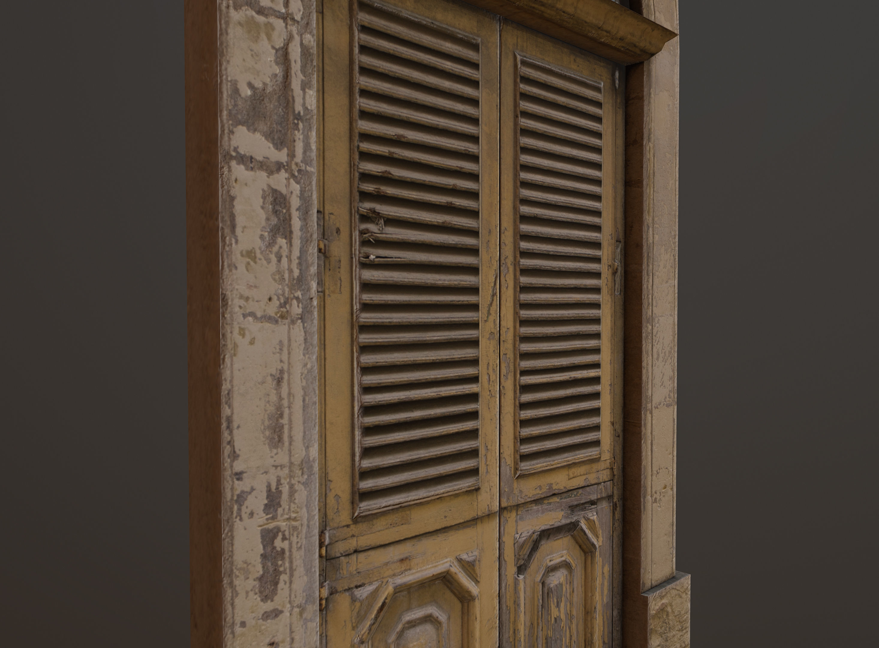 Medieval Door 1 PBR Low-poly 3D model_5
