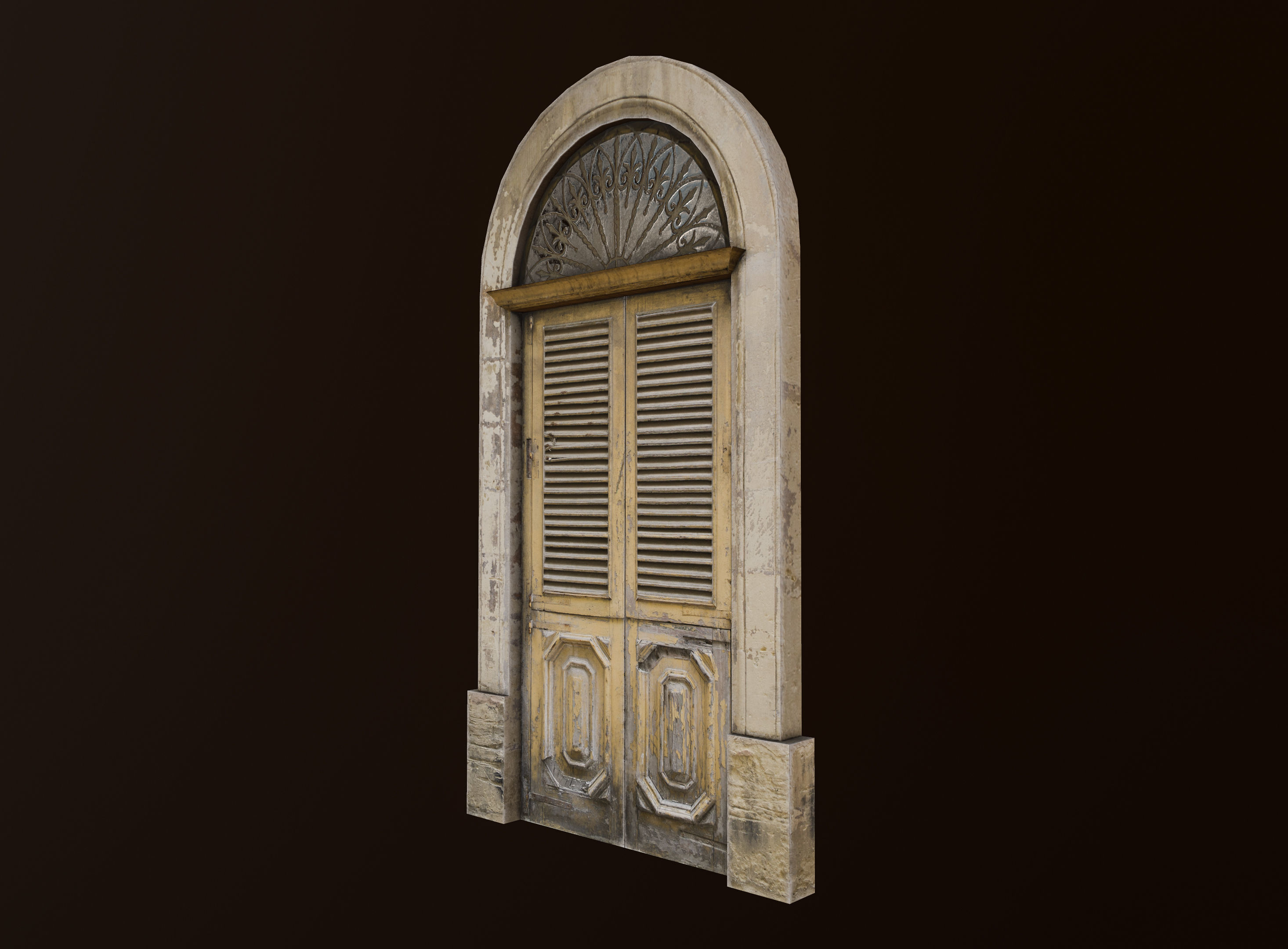 Medieval Door 1 PBR Low-poly 3D model_1