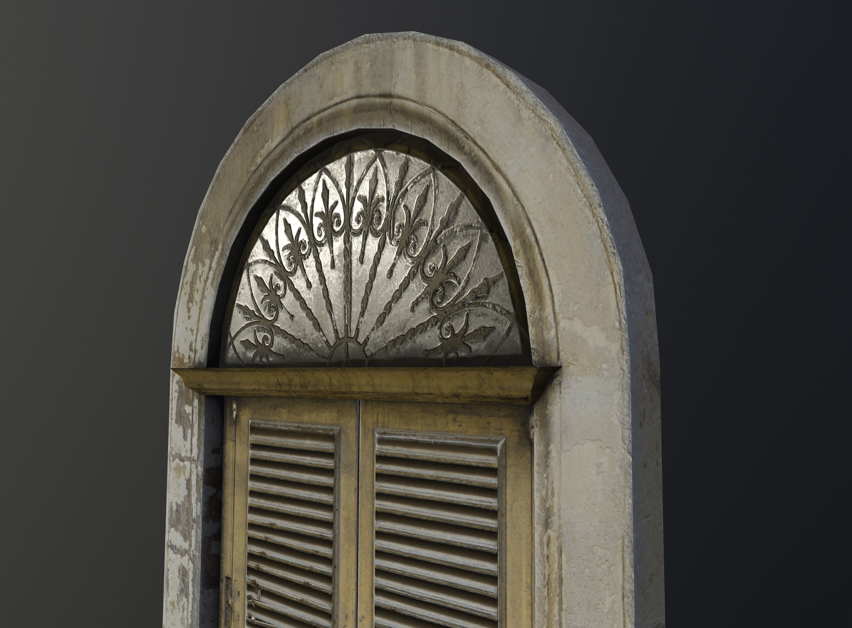 Medieval Door 1 PBR Low-poly 3D model_7