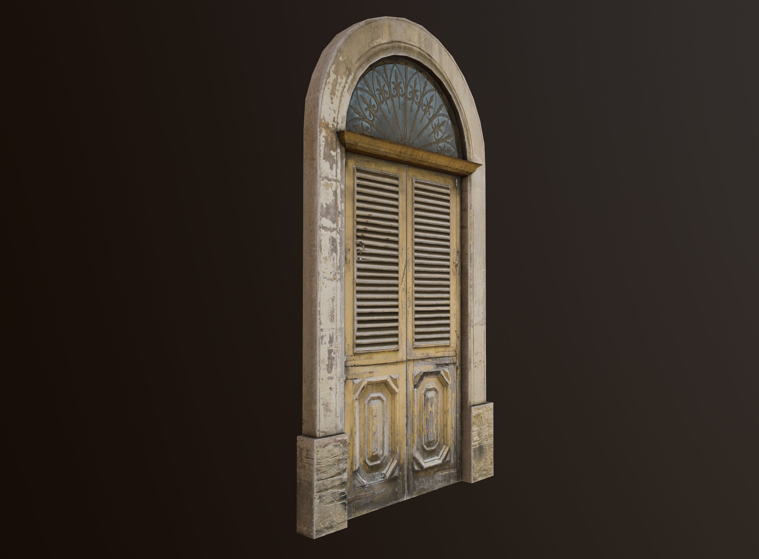 Medieval Door 1 PBR Low-poly 3D model_2