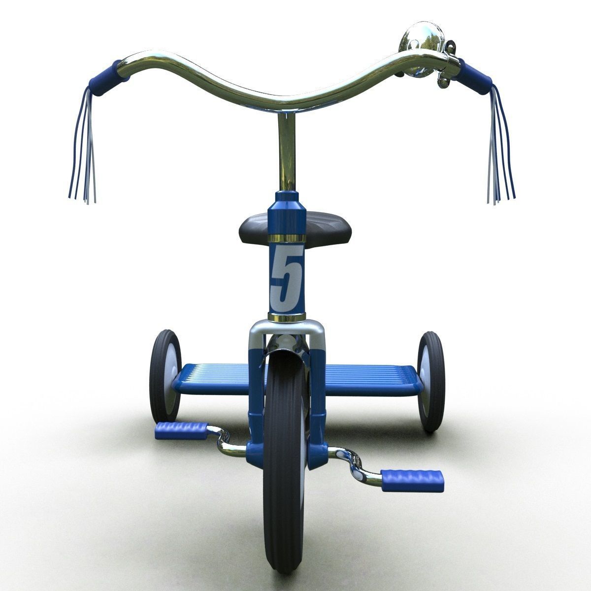 Tricycle Classic Low-poly 3D model_2