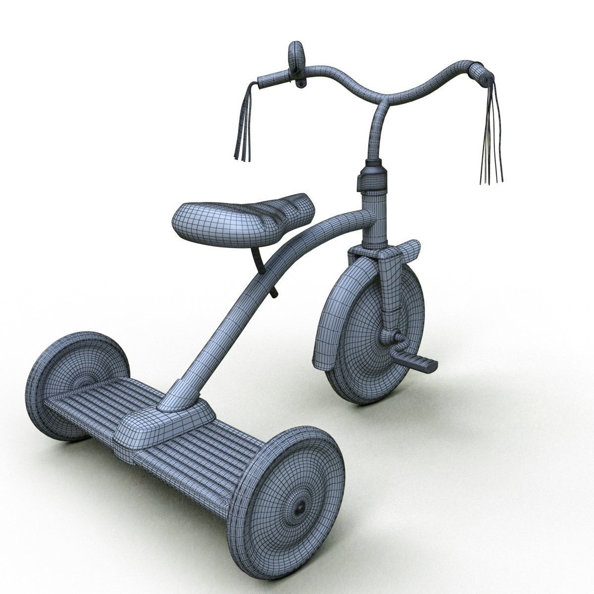 Tricycle Classic Low-poly 3D model_6