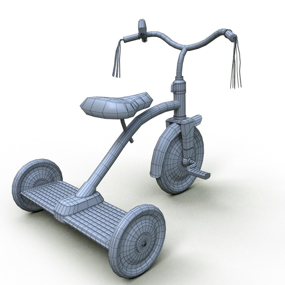 Tricycle Classic Low-poly 3D model_5
