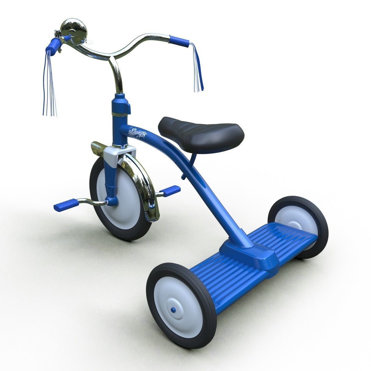 Tricycle Classic Low-poly 3D model_3