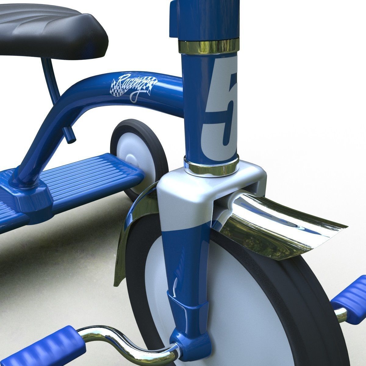 Tricycle Classic Low-poly 3D model_1