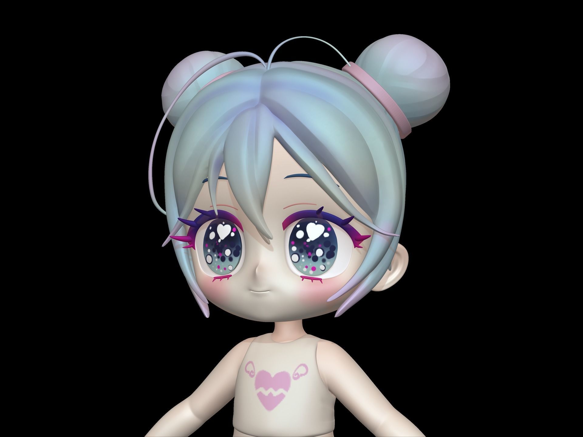 Chibi BaseMesh 3D model_6