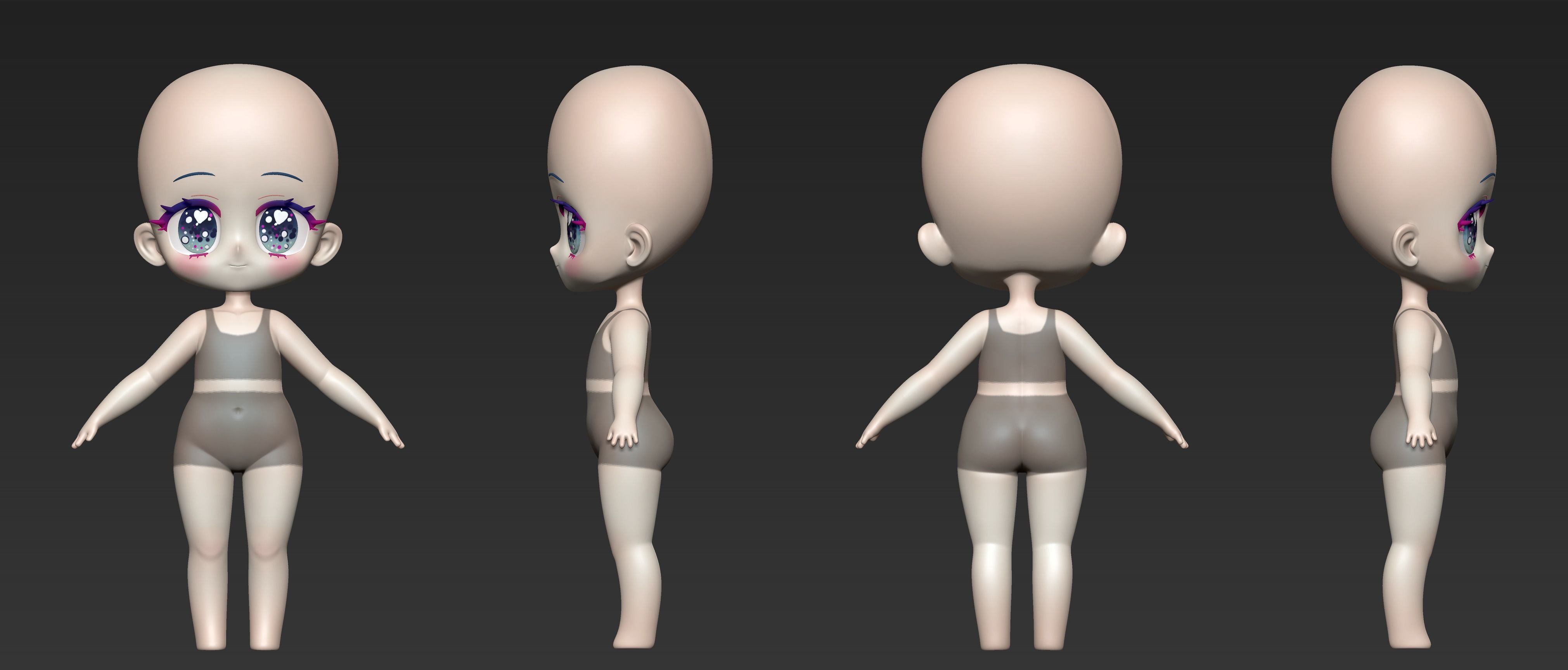 Chibi BaseMesh 3D model_3