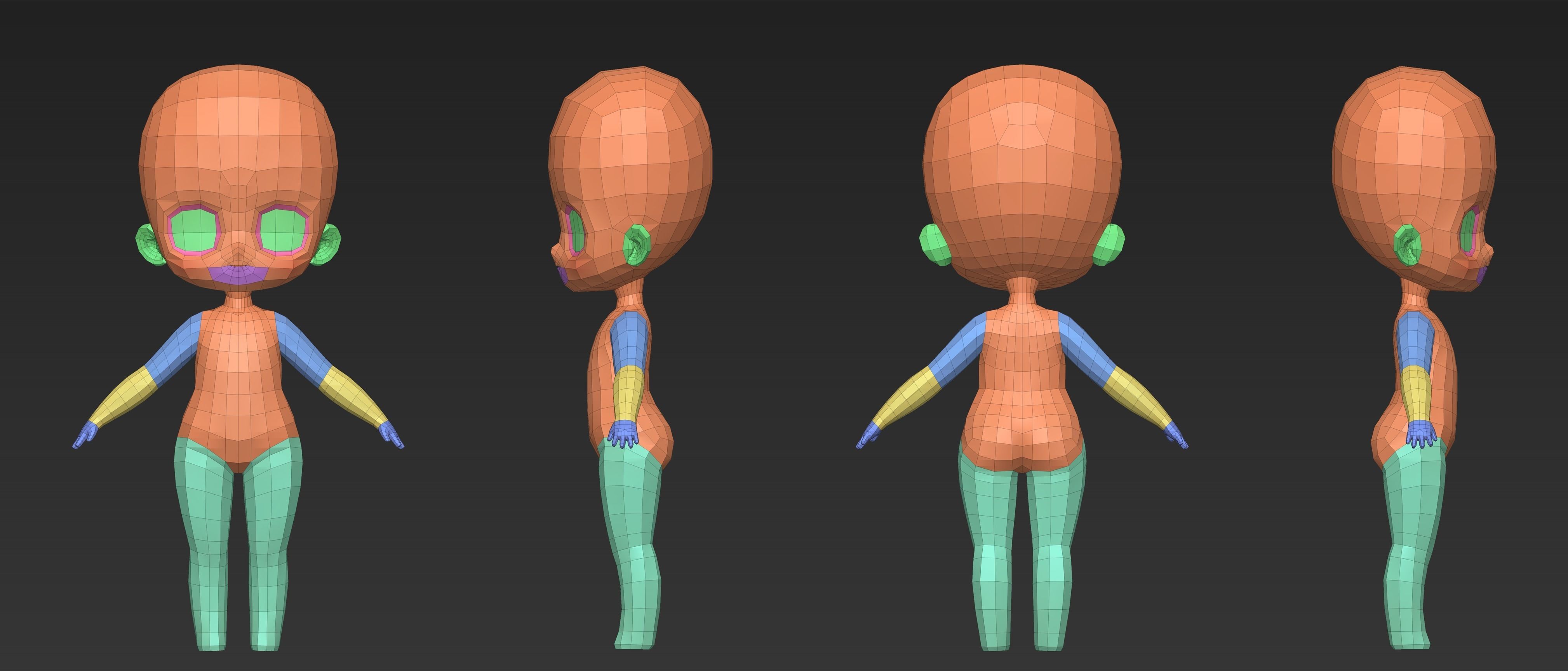 Chibi BaseMesh 3D model_2