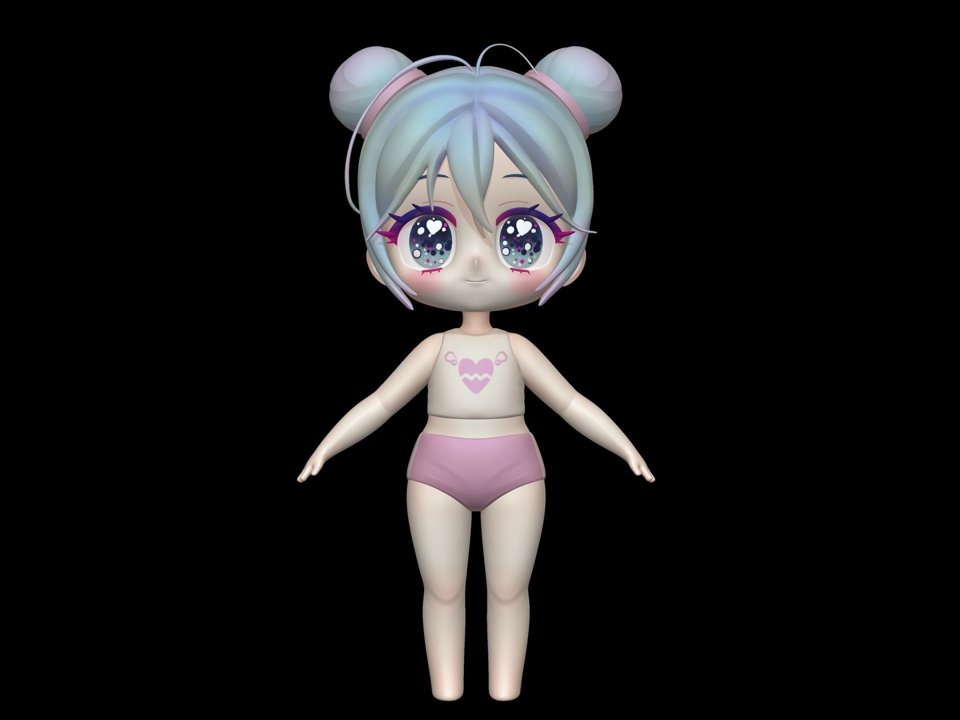 Chibi BaseMesh 3D model_5