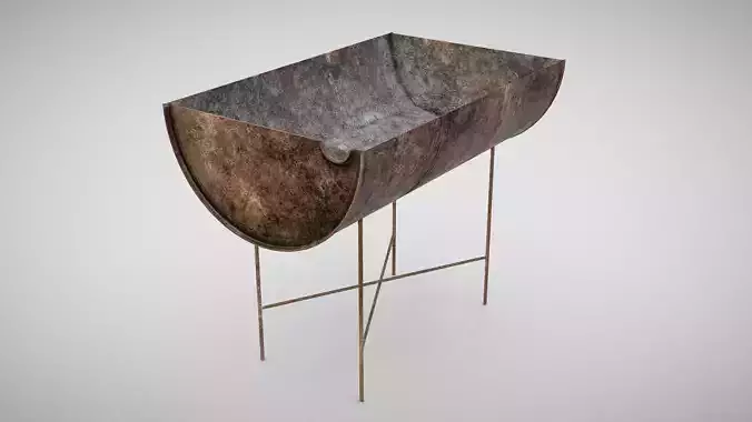 Fire Place - Oil Drum Low-poly 3D model