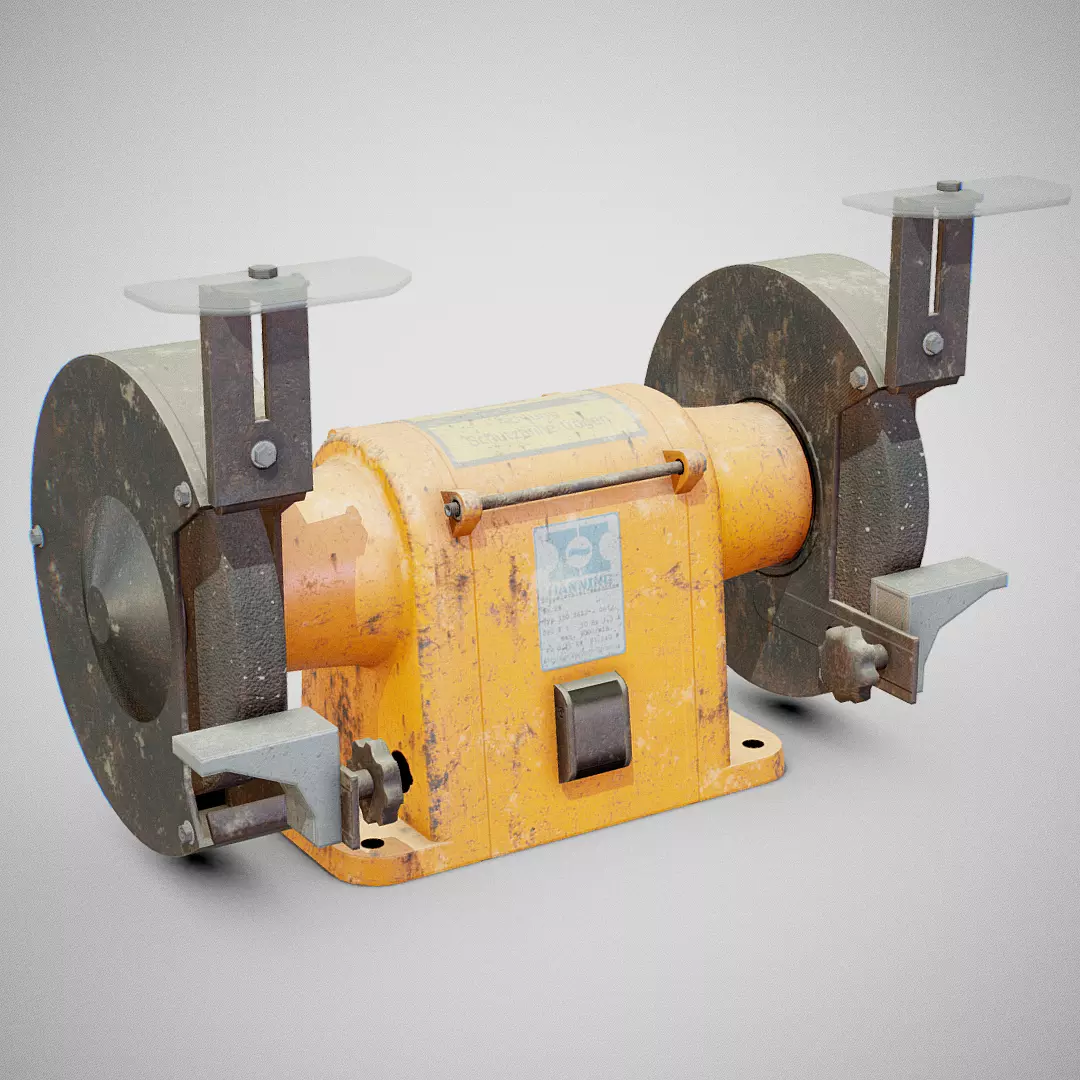 Bench Grinder - Hanning E6Z2-061 Dirty Low-poly 3D model_0