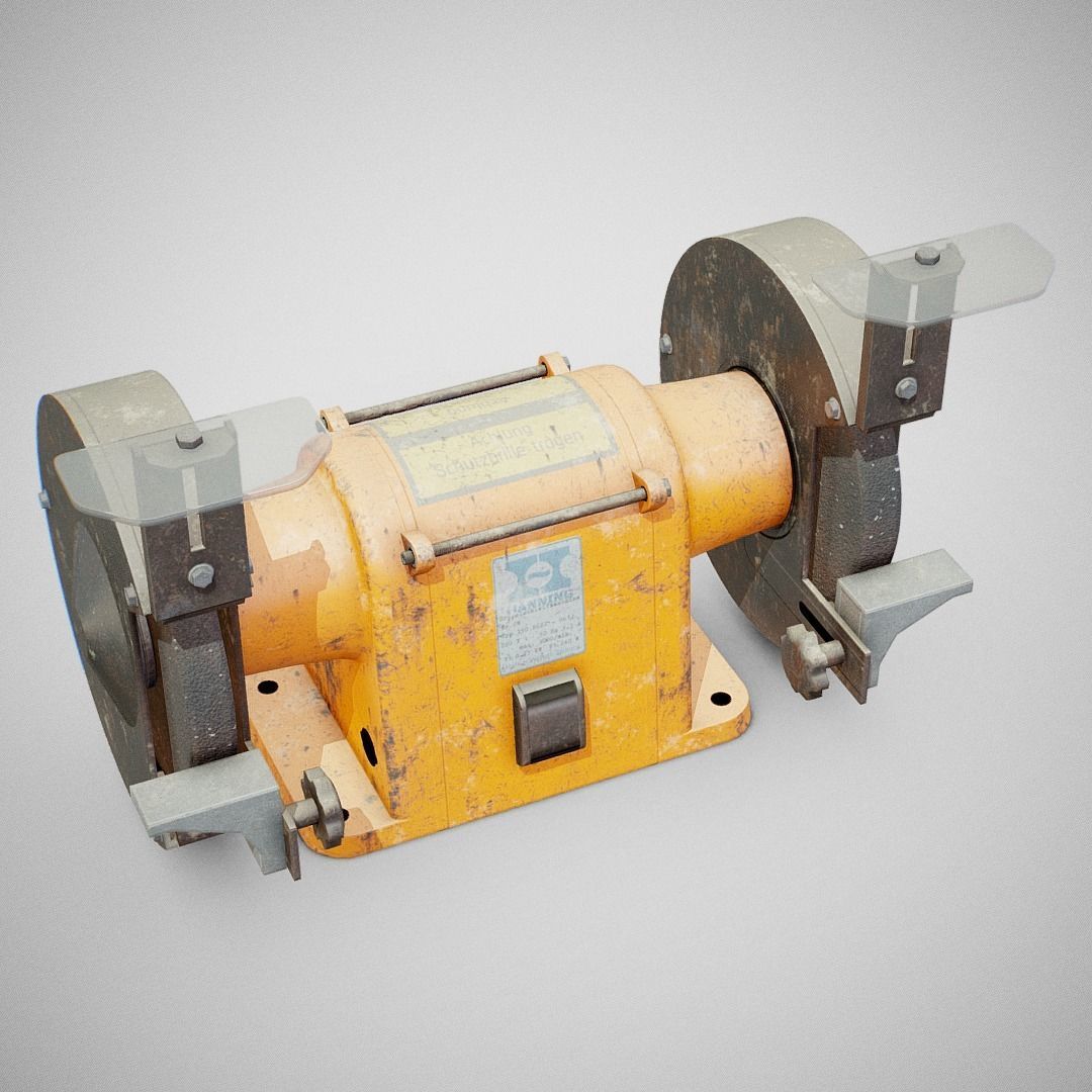 Bench Grinder - Hanning E6Z2-061 Dirty Low-poly 3D model_5