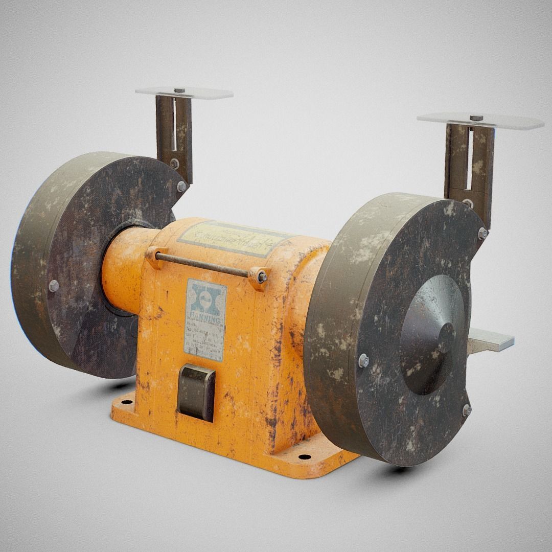 Bench Grinder - Hanning E6Z2-061 Dirty Low-poly 3D model_2