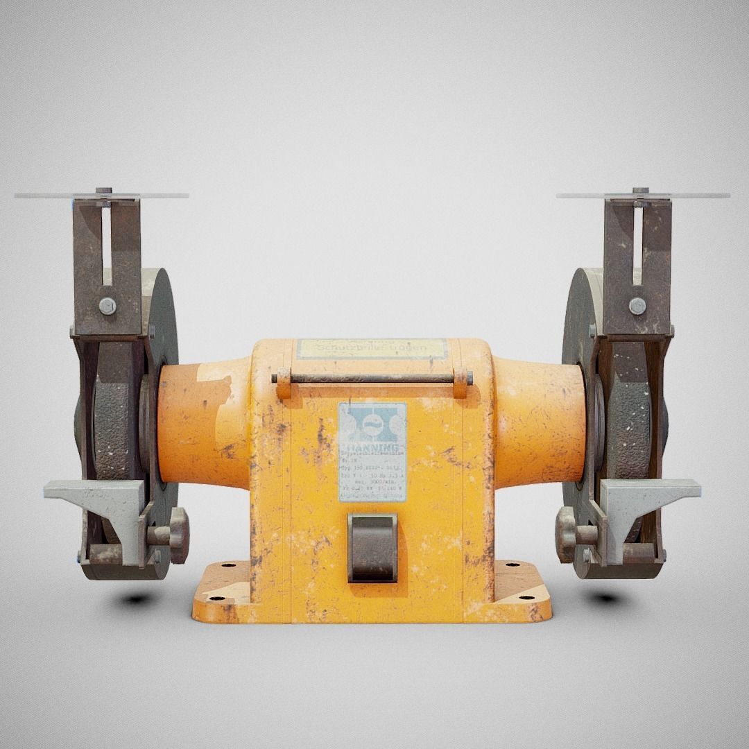 Bench Grinder - Hanning E6Z2-061 Dirty Low-poly 3D model_6