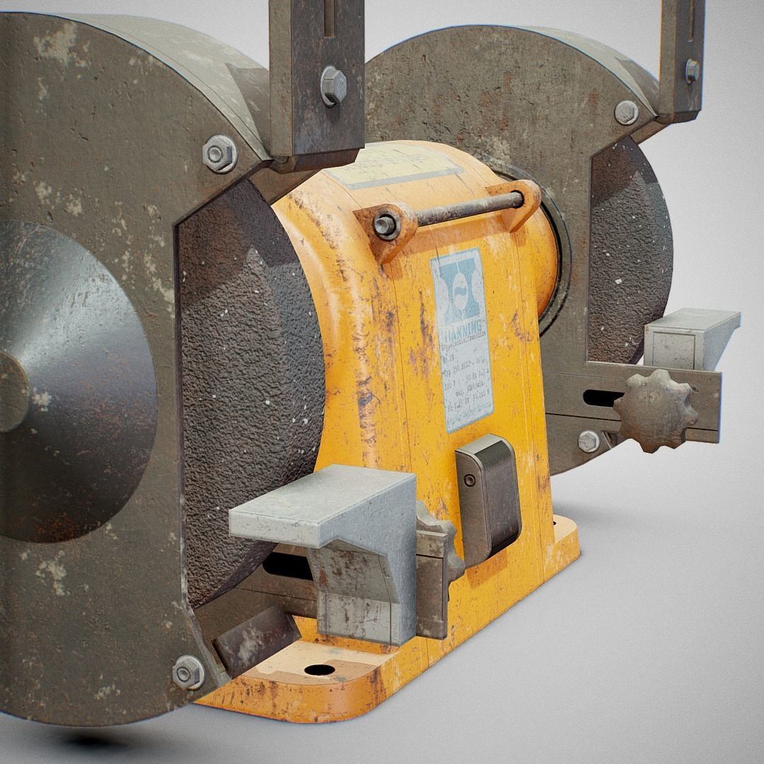Bench Grinder - Hanning E6Z2-061 Dirty Low-poly 3D model_4