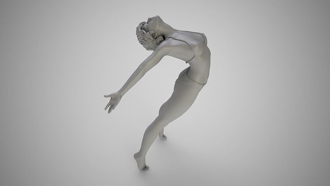 Girl Jumping into Water 3D print model