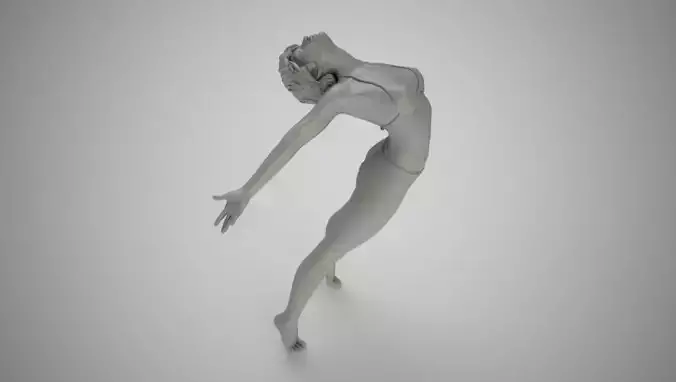 Girl Jumping into Water 3D print model