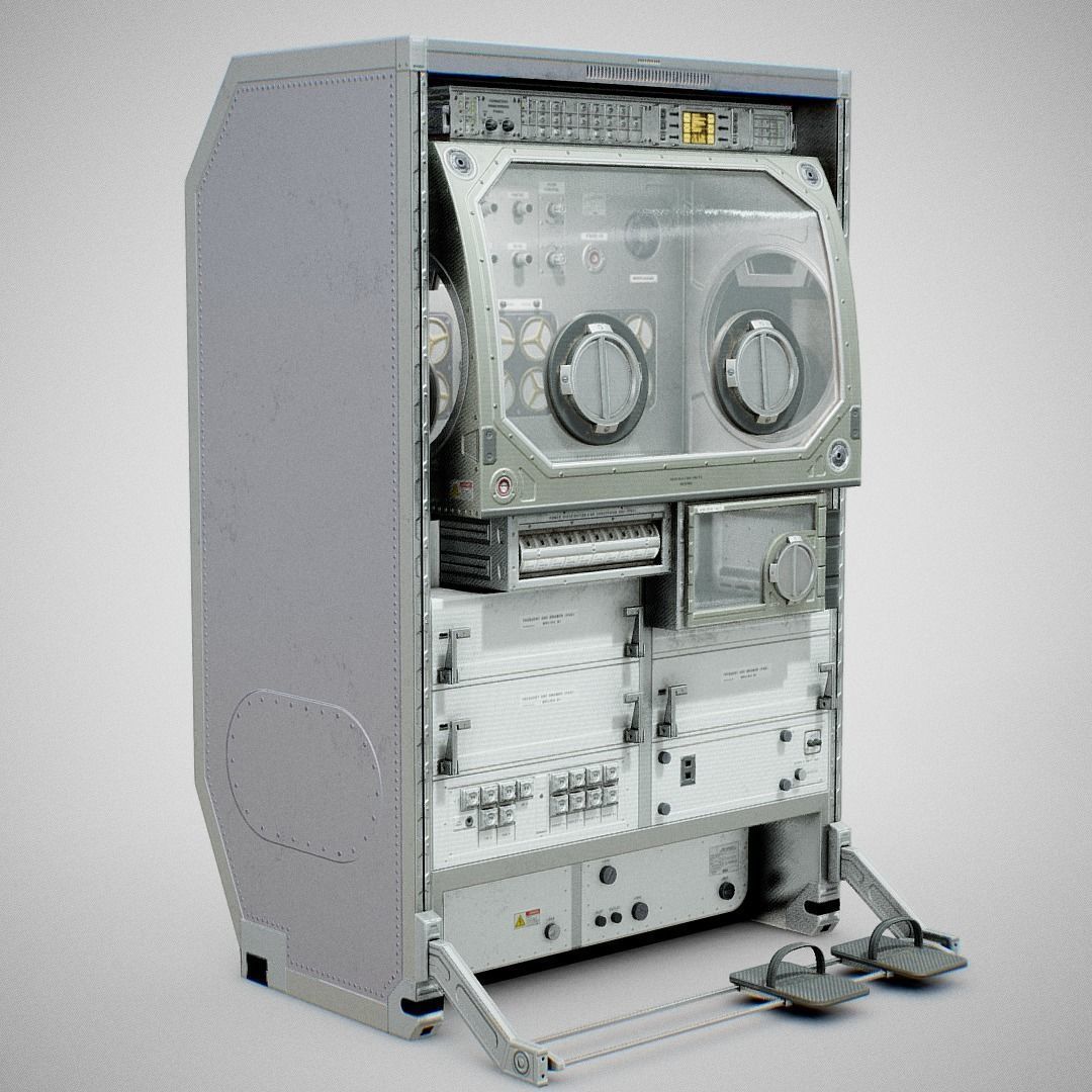 3D model Microgravity Science Glovebox ISS MSG VR / AR / lowpoly