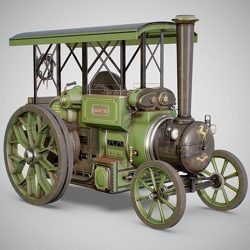 Steam Tractor - Aveling Barford Low-poly 3D model