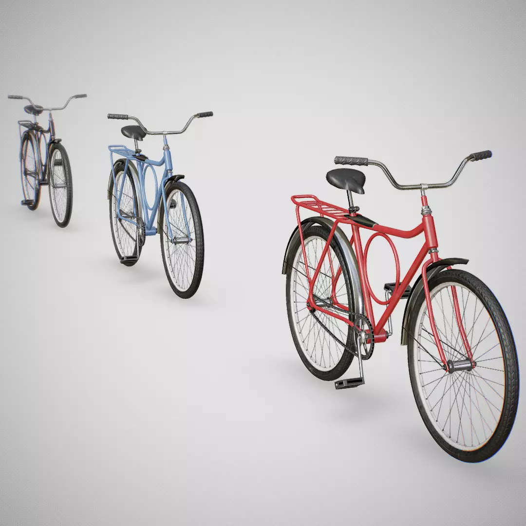 Bicycle - Monark Low-poly 3D model_0